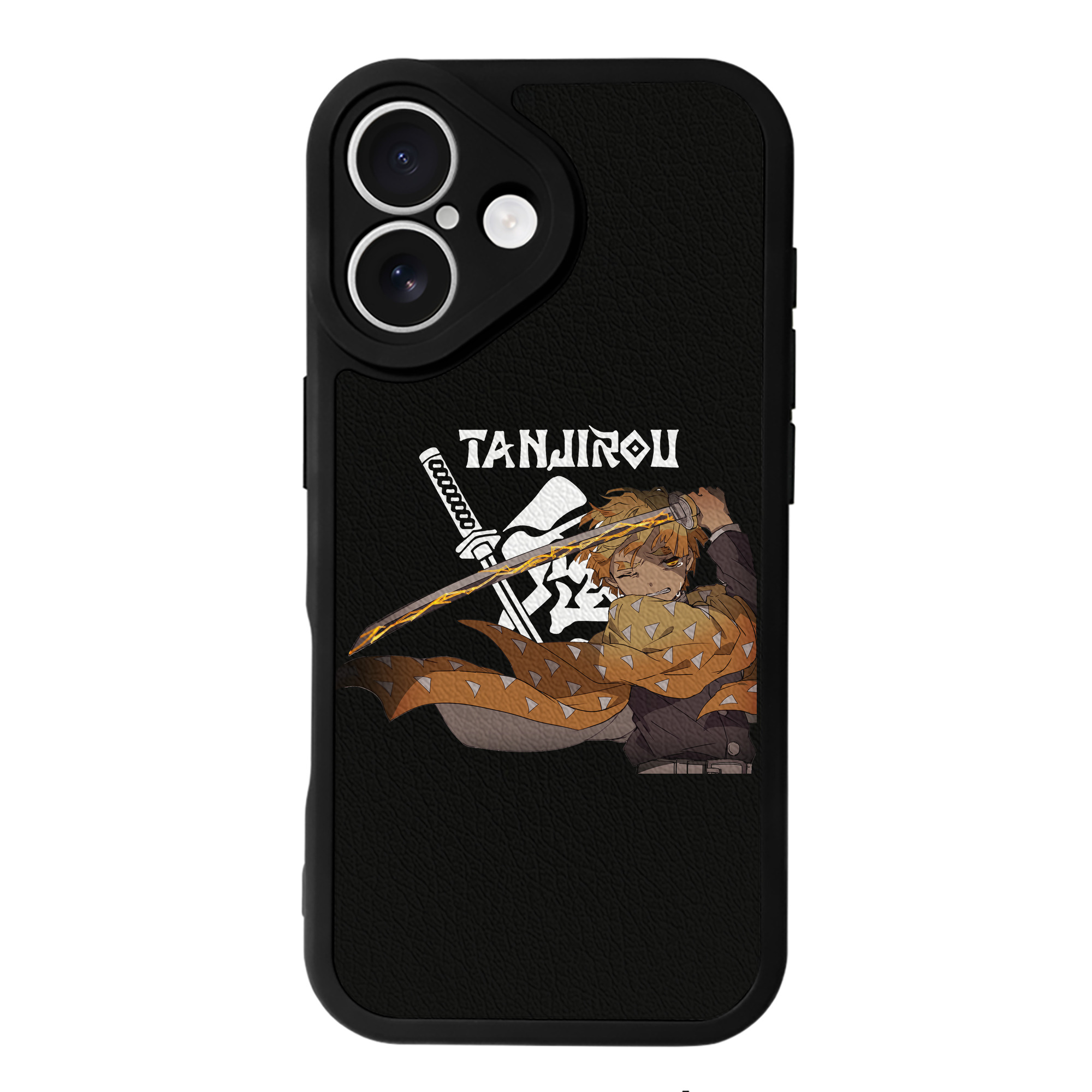（画像用） 鬼滅の刃（きめつのやいば）我妻 善逸／あがつま ぜんいつ Agatsuma Zenitsu 【iPhone 16シリーズ対応】シリコンスマホケース（レザー調） 材質：シリコン